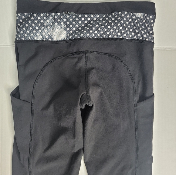 Lululemon Leggings Sz 4 Dide Pockets Full Length Polka Dots Waist - Picture 3 of 12